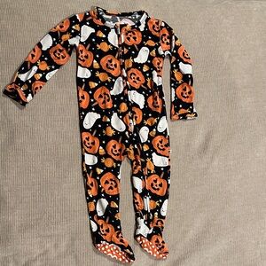 Spooky Pumpkin and Ghost Kids Footie Pajamas